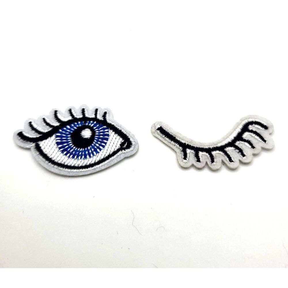 Set of 2 Winky Eyeball Appliques Iron on 2in